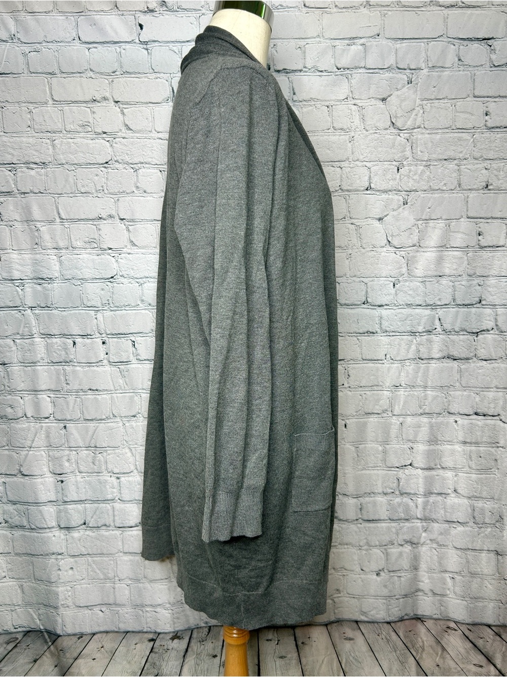 Grace Karin Gray Open-Front Long Cardigan - Picture 2 of 5